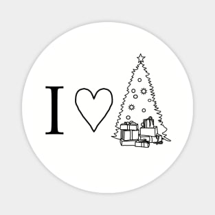 I Love Christmas Minimal Line Drawing Magnet